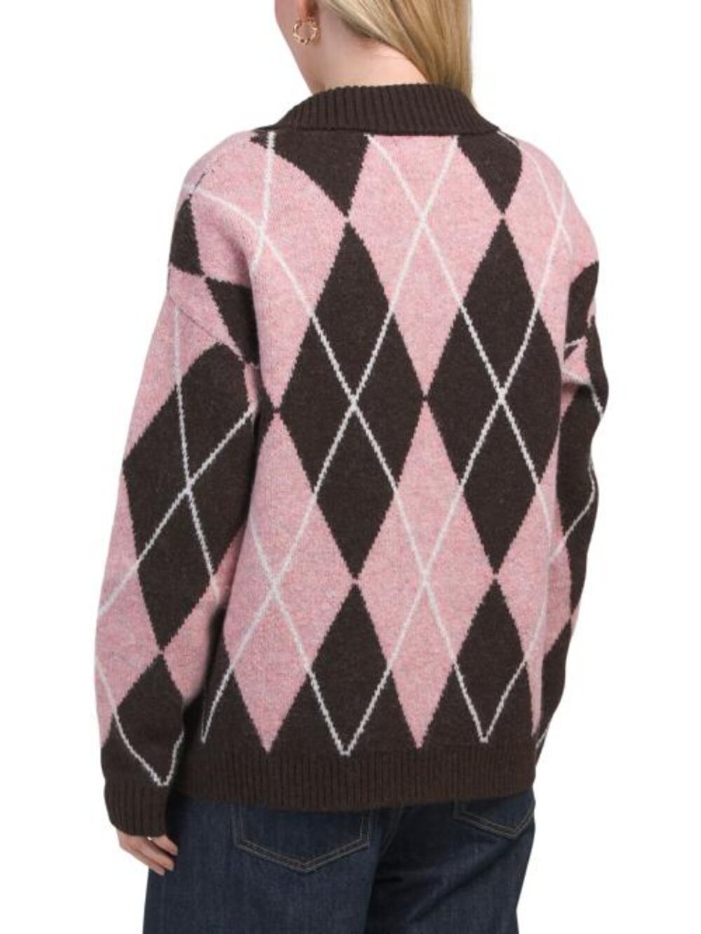 SINCERELY JULES Argyle Collared Sweater - Picture 2 of 3